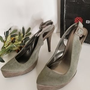 Gray Suede Heels size 9
